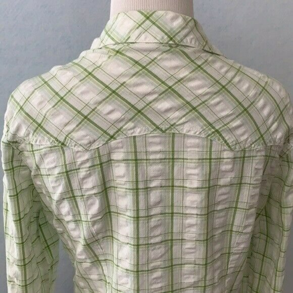 Refuge Plaid Snap Up long Sleeve Western Blouse - Picture 7 of 12